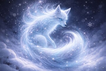Fototapeta premium Mystical fox in snow