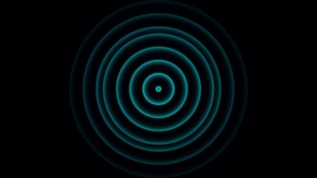 Concentric glowing circles in dark space background