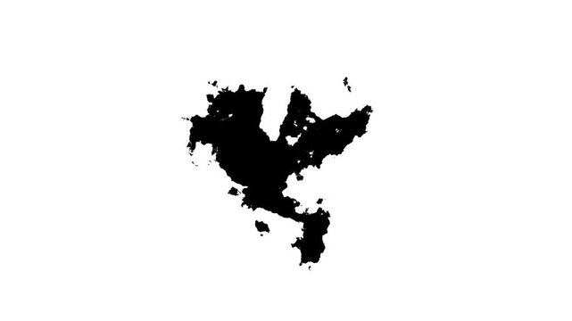 Smooth watercolor ink drop spreading transition white to black to white single loop 4k luma matte