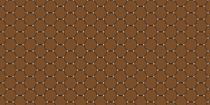 Brown geometric pattern of interlocking octagons with white gaps