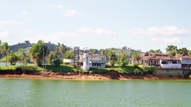 La manuela estate ruins at guatape reservoir in colombia