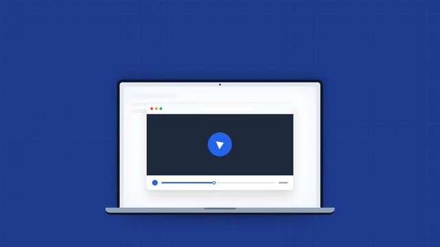 Digital Advertising and Video Marketing Concept on Laptop Screen