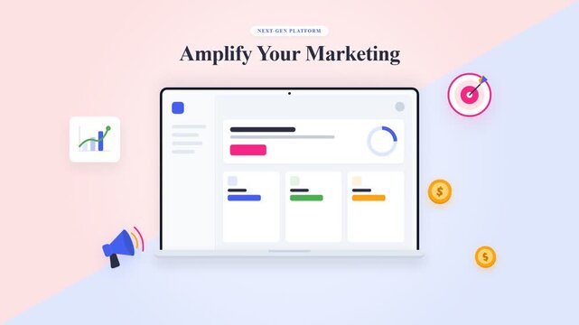 Digital marketing platform growth and conversion analytics concept