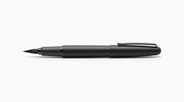 Elegant Professional Black Ink Pen Isolated on White Background for Writing and Drawing