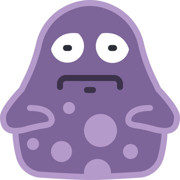 Purple blob monster cartoon character