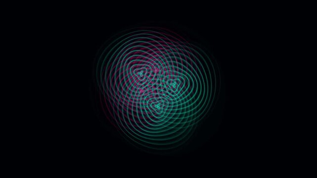 Abstract colorful glowing spiral pattern on dark background