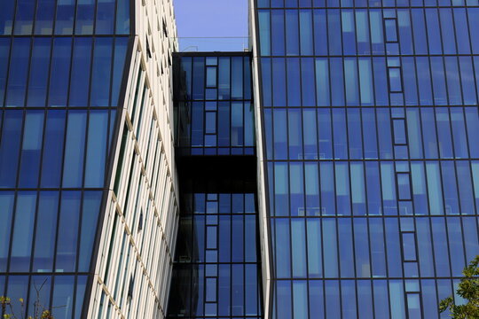 Modern residential building, apartment building, architectural design of a residential complex . Modern facade, background