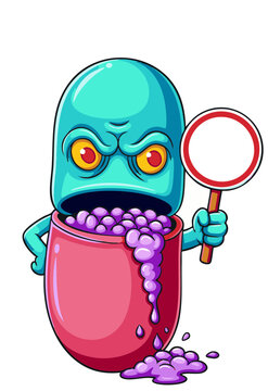 Colorful Cartoon Monster Character Collection with Creative Food, Drink and Everyday Object Designs