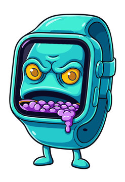 Colorful Cartoon Monster Character Collection with Creative Food, Drink and Everyday Object Designs