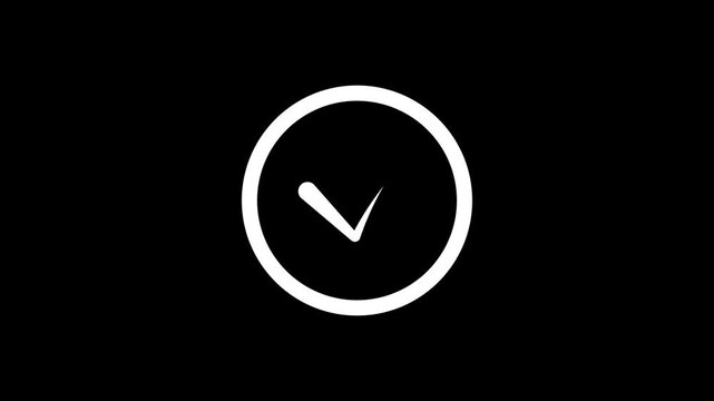 Animated green checkmark loop, success and approval symbol on black background animation