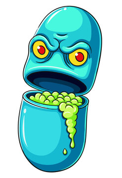 Colorful Cartoon Monster Character Collection with Creative Food, Drink and Everyday Object Designs