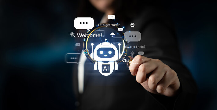 Welcome message introduces chat AI assistant for instant help. Chat AI supports questions and tasks, and chat AI improves service with friendly NLP chatbot onboarding. Corpus