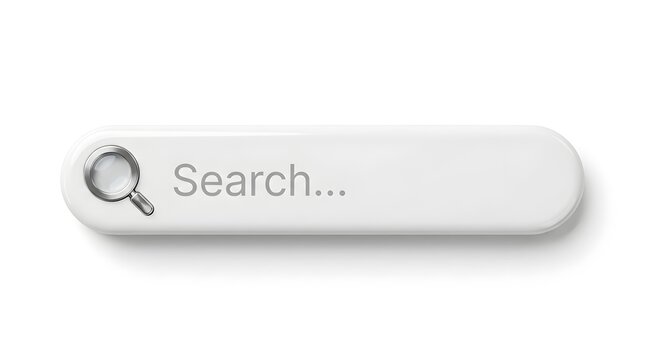 Modern Search Interface Bar with Magnifying Glass and Placeholder Text on White Background