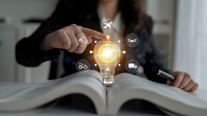 A person engages with a glowing light bulb symbolizing innovation and creativity in business. Explore the connection between ideas and success in today digital landscape. Nascent © InfiniteFlow