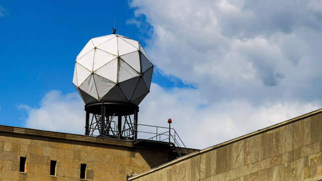 Historic Tempelhof Building Tower With Radar Dome