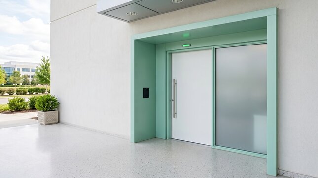 Secure clinic entrance with a blank access reader