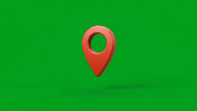 Green Screen Location Pin Map Icon Animation 
