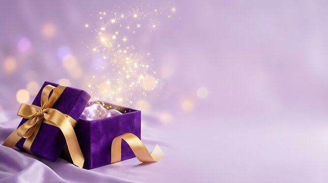 An exquisitely presented open gift box radiates a sense of magical luxury promising delightful surprises and cherished moments beautifully captured in this stunning visual