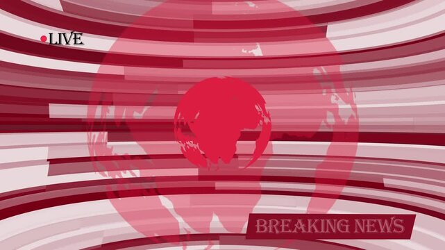 Breaking news globe graphic with live banner