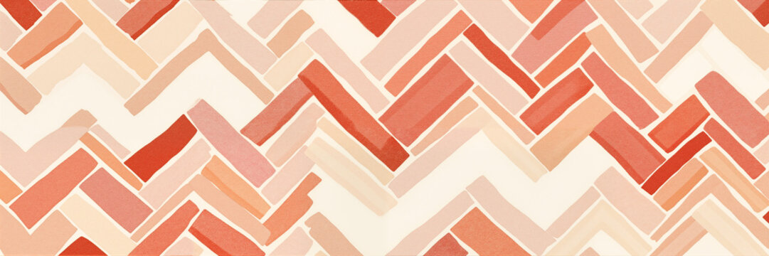 Geometric chevron tile pattern in pastel pink and red tones