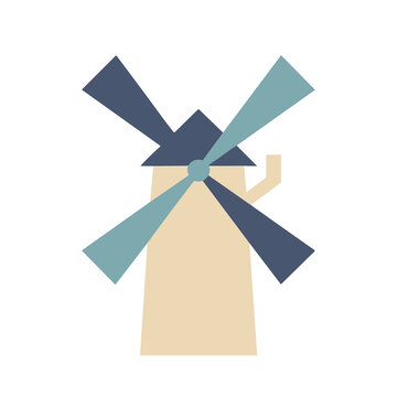 Flat geometric windmill illustration