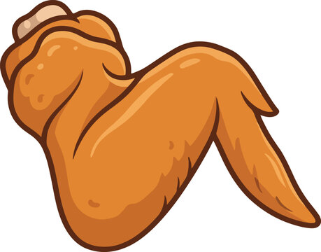 Tasty fried chicken wing illustration for menu design