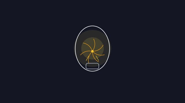 Minimalist animated light bulbs with spiral