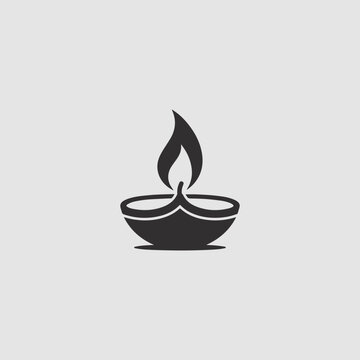 Di ya Oil Lamp Flame Meditation and Wellness Logo