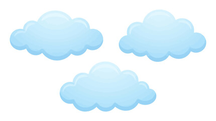 Fototapeta premium Blue Sky with Fluffy Clouds Vector Illustration for Weather Nature Summer Seamless Pattern Wallpaper and Cartoon Background Design