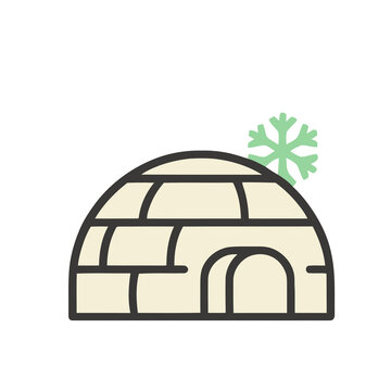 Illustration of an igloo with a snowflake