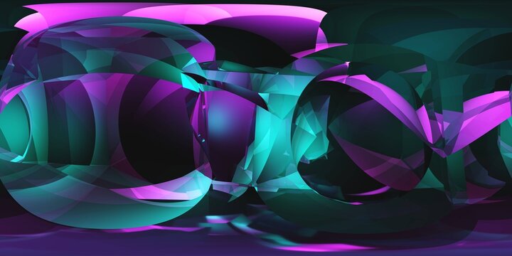 HDRI, environment map , Round panorama, spherical panorama, equidistant projection, panorama 360, Multicube, abstract background, kaleidoscope, 3d rendering