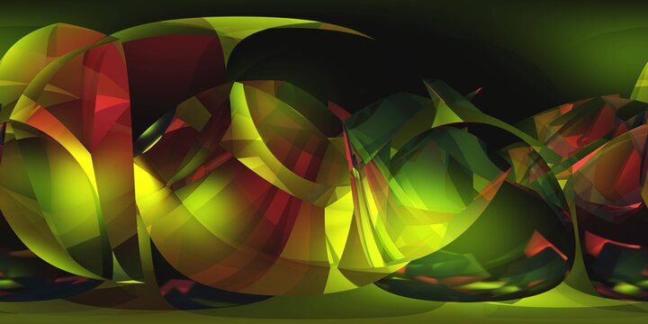 HDRI, environment map , Round panorama, spherical panorama, equidistant projection, panorama 360, Multicube, abstract background, kaleidoscope, 3d rendering