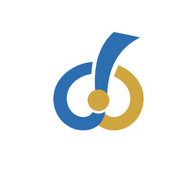 Abstract blue and gold interlocking logo symbol