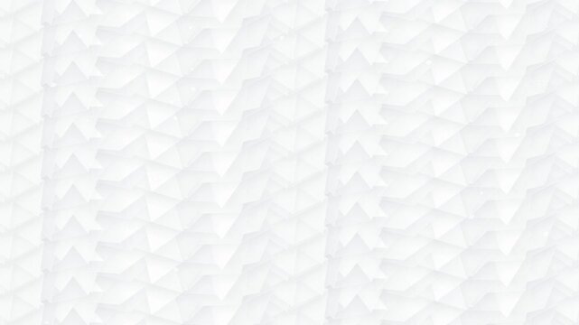 Modern minimal white geometric low poly folded triangle pattern background 3D motion graphic