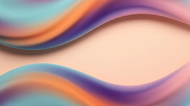 Vibrant gradient swirls of teal, orange, and purple on a peach background