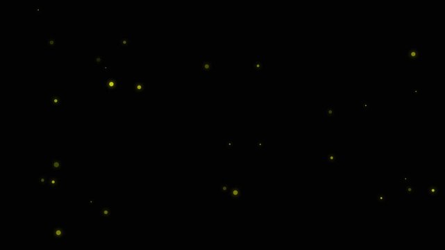 Glowing Fireflies Floating in Dark Night with Magical Sparks and Abstract Light Particles for Fantasy Background Design