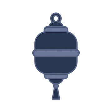 Dark blue lantern illustration isolated on transparent background