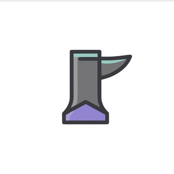 Stylized anvil icon isolated on transparent background