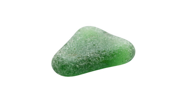 Green translucent gemstone isolated on transparent background