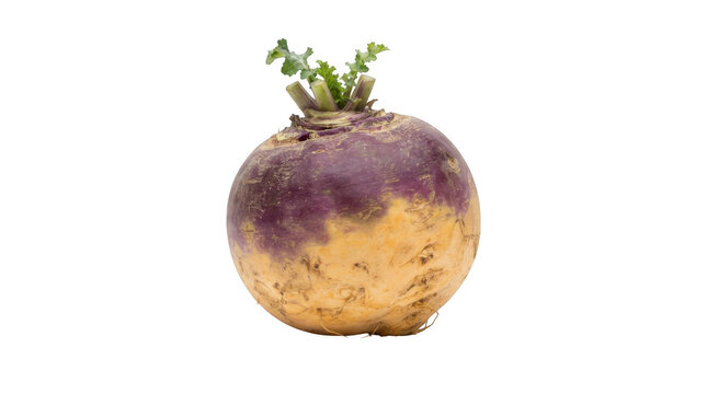Fresh turnip with green shoots isolated on transparent background