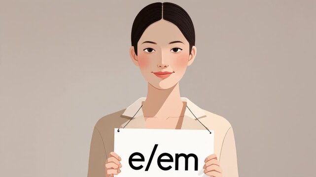Non-binary person holds poster with new pronouns E Em, reflect gender identity AI Generative
