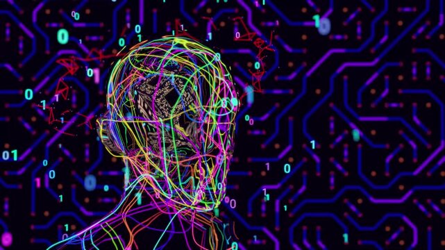 A looping 3D animation. An abstract animation on the topic of the technological process