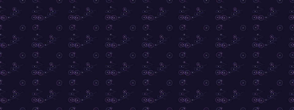 Celestial dark purple seamless pattern, mystical night sky backdrop with stars and moons, magical cosmic wallpaper for fabric and web