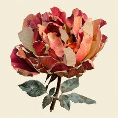 Obraz premium Vintage torn paper rose