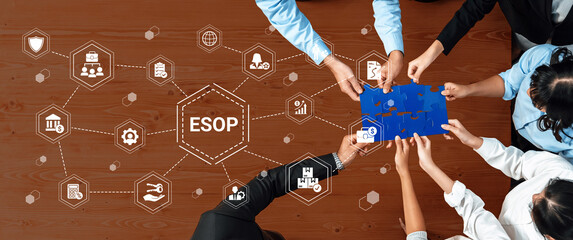 Naklejka na ściany i meble ESOP incentive system enhances employee growth program, reward structure, and engagement Parse