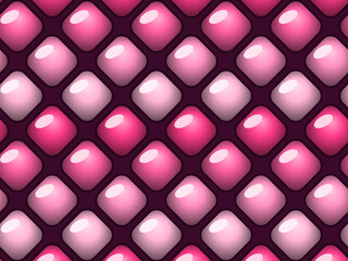 Obraz premium Glossy Puffy Quilt Pattern Soft Cushion Tiles