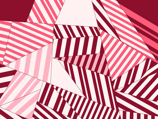 Obraz premium Angular Striped Shards Streetwear Graphic Background
