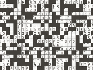 Fototapeta premium Word Puzzle Cells And Blocks Editorial Background