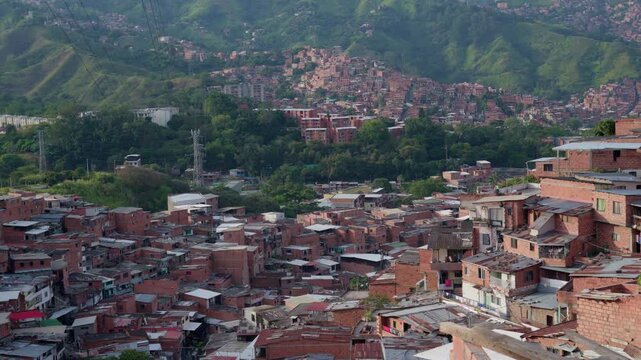 Comuna 13 favela landscape in medellin colombia