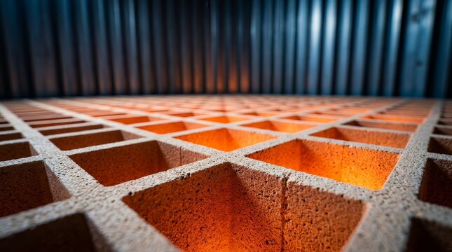 Interlocking refractory cells lining a thermal storage tank for molten salt energy systems.